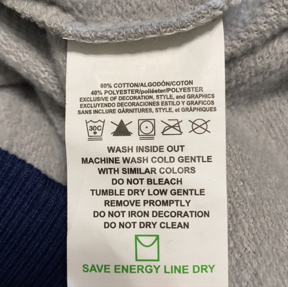 Majestic Patriots Grey & Blue Pocket Sweatshirt Men Size M - Picture 6 of 6